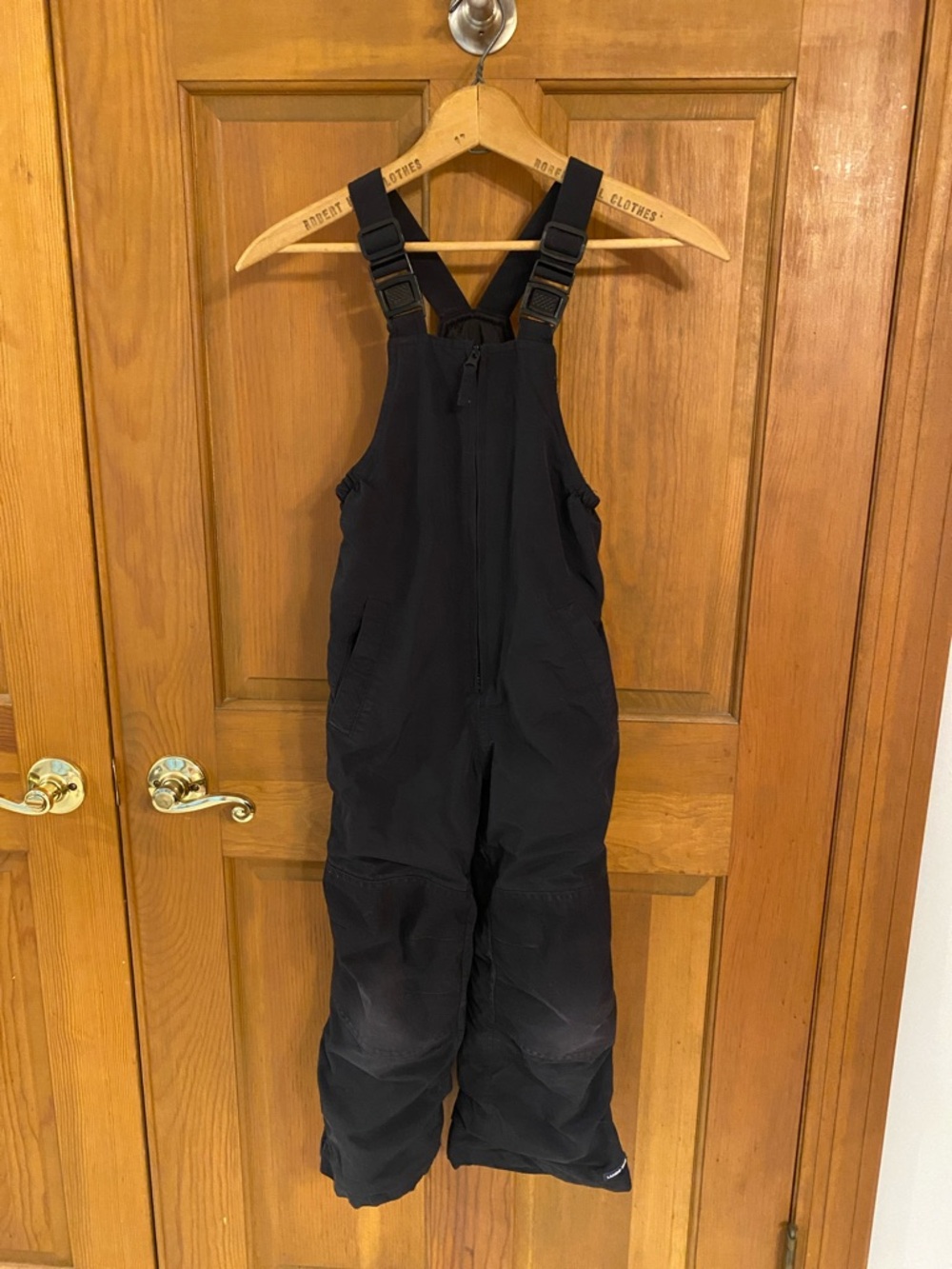 Lands' End Black Kids Size 5 Insulated Bib Overalls